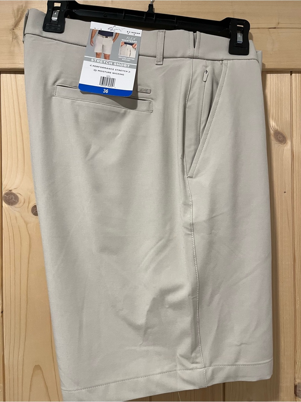 Greg Norman Collection Men’s Stretch Flat-Front Shorts - Beige Size 36 NWT 🦈⛳️